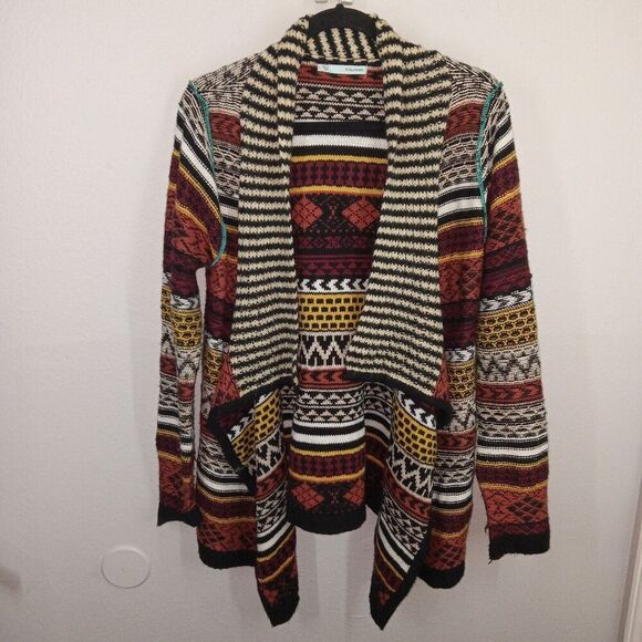 Maurices Sweaters - Maurices Multicolor AZTEC Open Front Draped Cardigan Sweater Women's Size Large